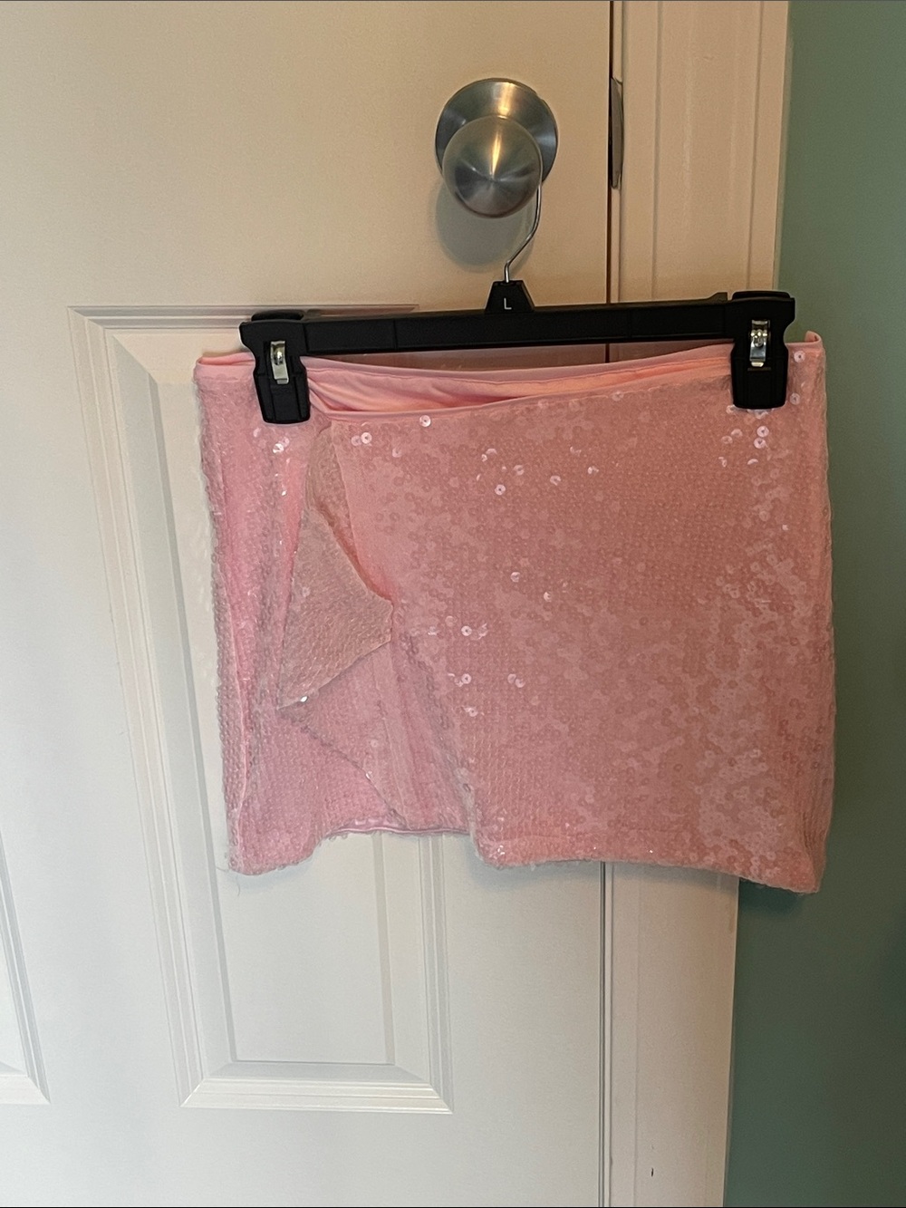 Beginning Boutique Pink Sequin Mini Skirt